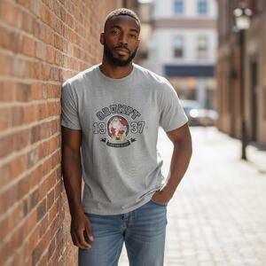 Disneyland Tee XXL Grumpy Embroidered T-Shirt Gray Seven Dwarves Snow White 2XL